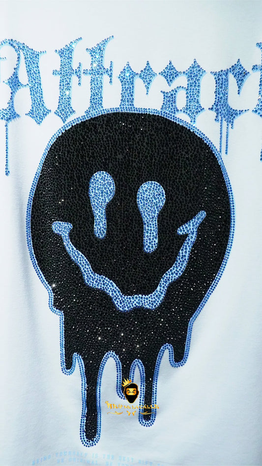 Camiseta Left Point Blanca Pedrería Brillante ATTRACT - Rey De La Calle