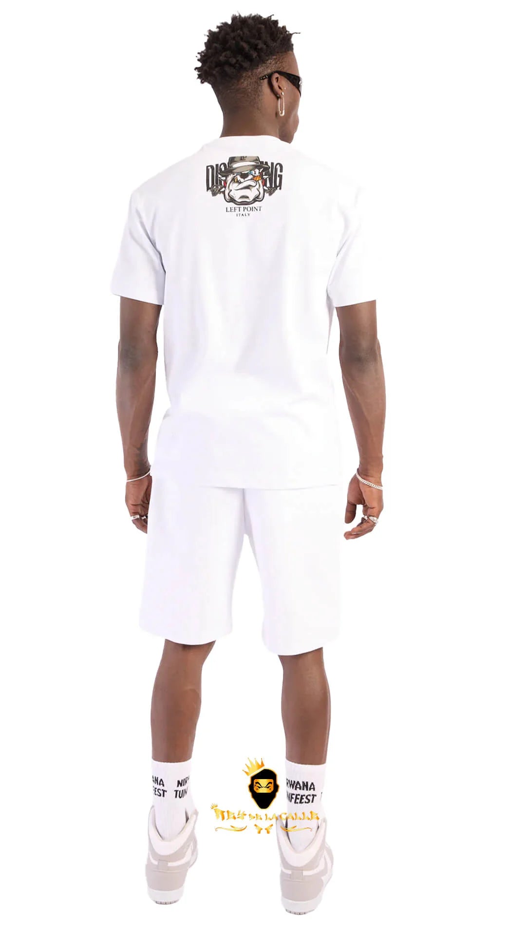 Conjunto Left Point Blanco Pedrería Brillante Bulldog - Rey De La Calle