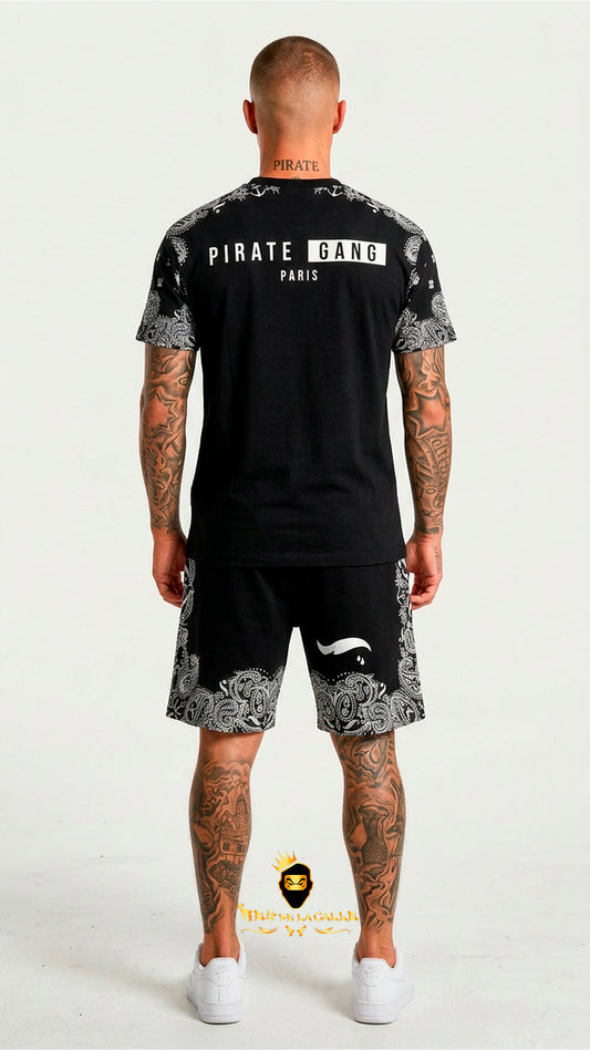 Conjunto de Verano Osito Bandana Negro