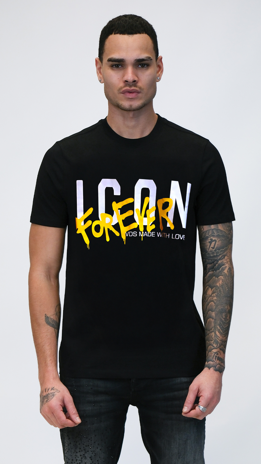 Camiseta Icon Negra Logo Icon forever Rey De La Calle