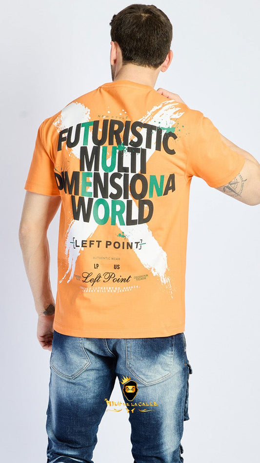 Camiseta Left Point Naranja X Blanca - Rey De La Calle