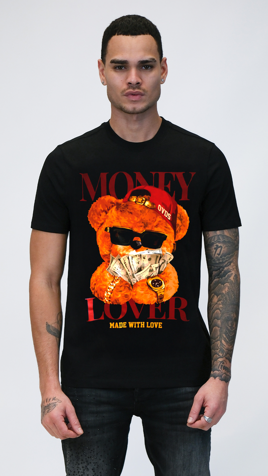 Camiseta OVDS Negra Oso Lover Rey De La Calle