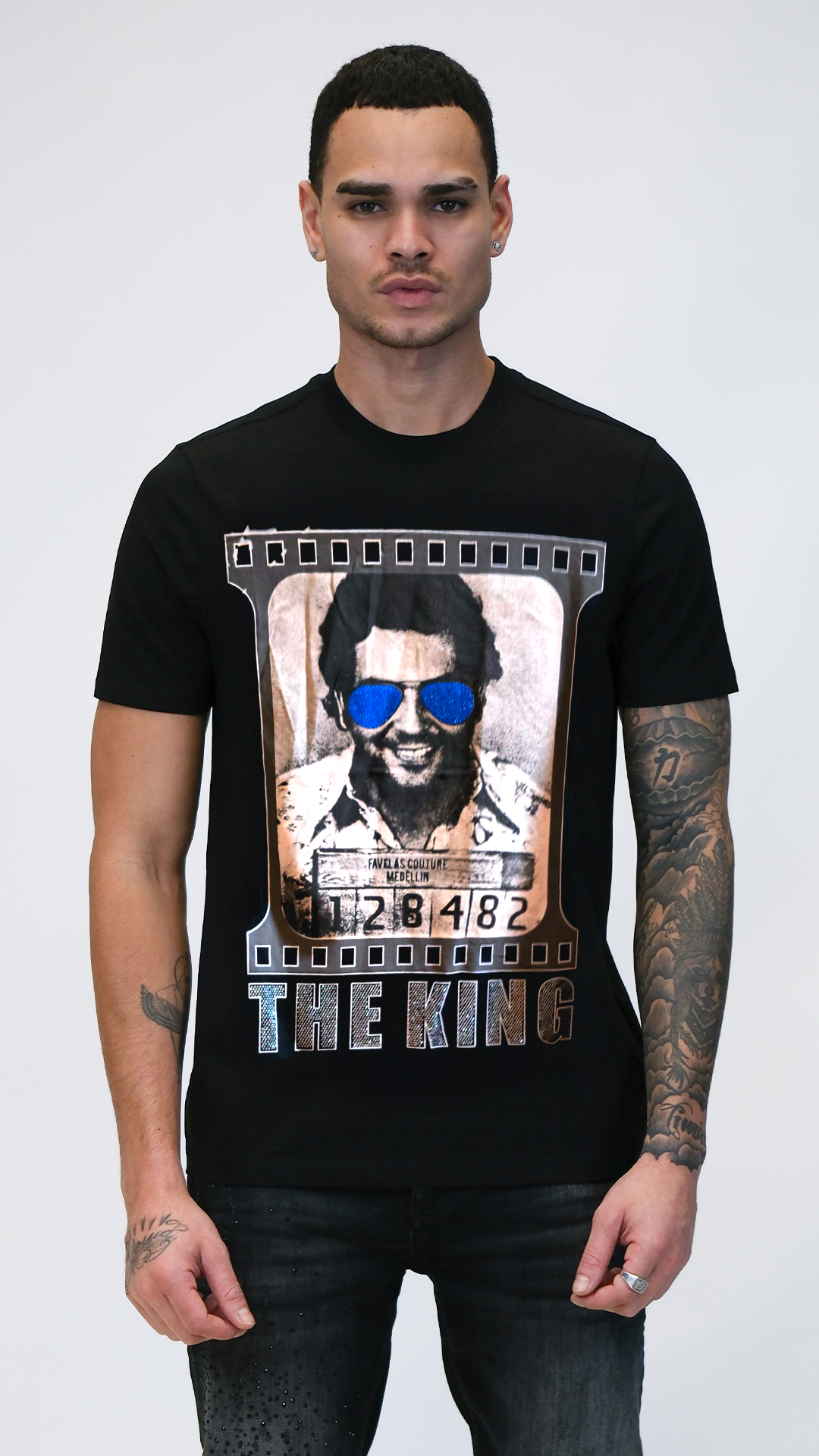 Camiseta OVDS Negra The King Favelas Rey De La Calle