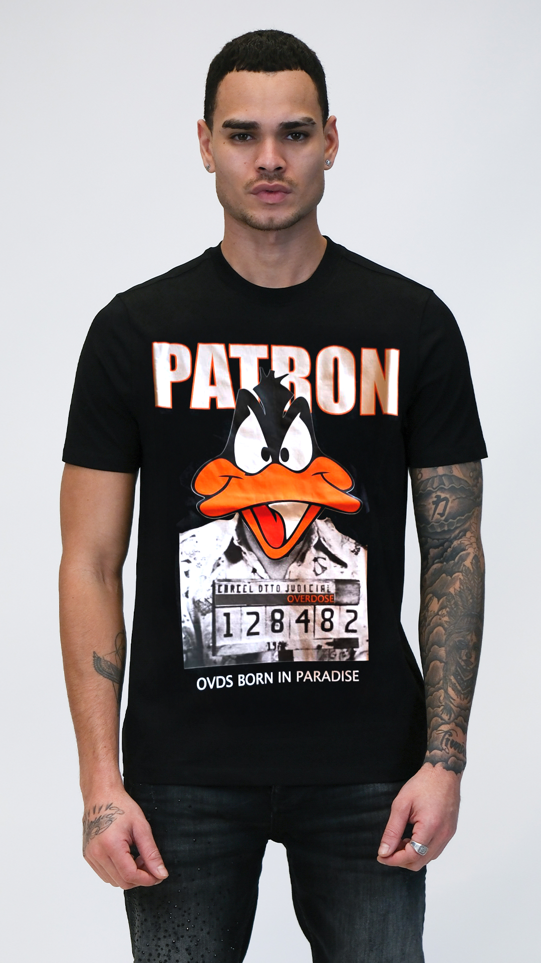 Camiseta OVDS Negra Patron Pato Lucas Rey De La Calle