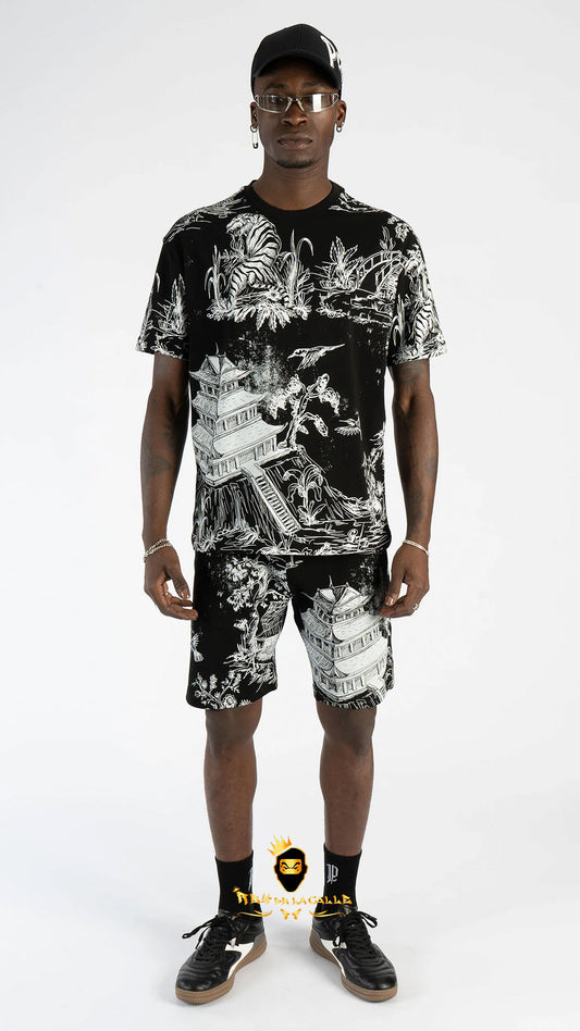 Conjunto Left Point Negro Y Blanco Tigre De  Bengala - Rey De La Calle