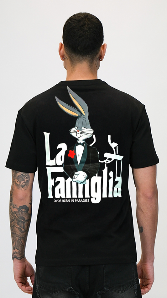 Camiseta OVDS Negra La Famiglia Bugs Rey De La Calle