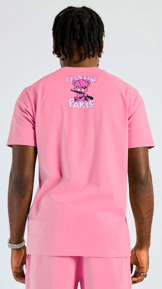 CAMISETA PIRATE GANG PARIS ROSA OSITO ROSA AK47 Rey De La Calle