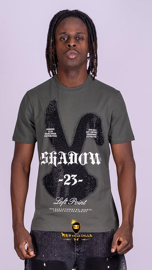 Camiseta Left Point Verde Pedrería Brillante Conejo 23 - Rey De La Calle