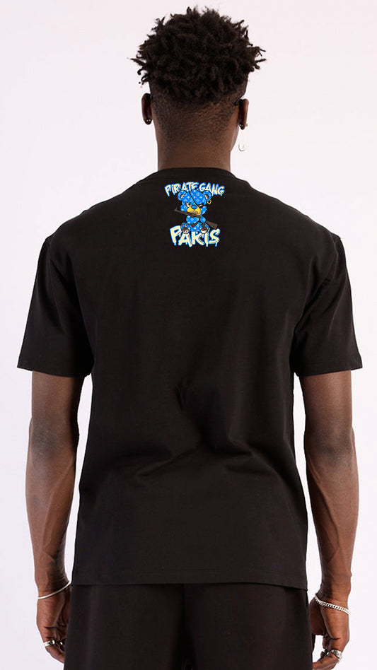 CAMISETA PIRATE GANG PARIS NEGRA OSITO AZUL AK47 Rey De La Calle