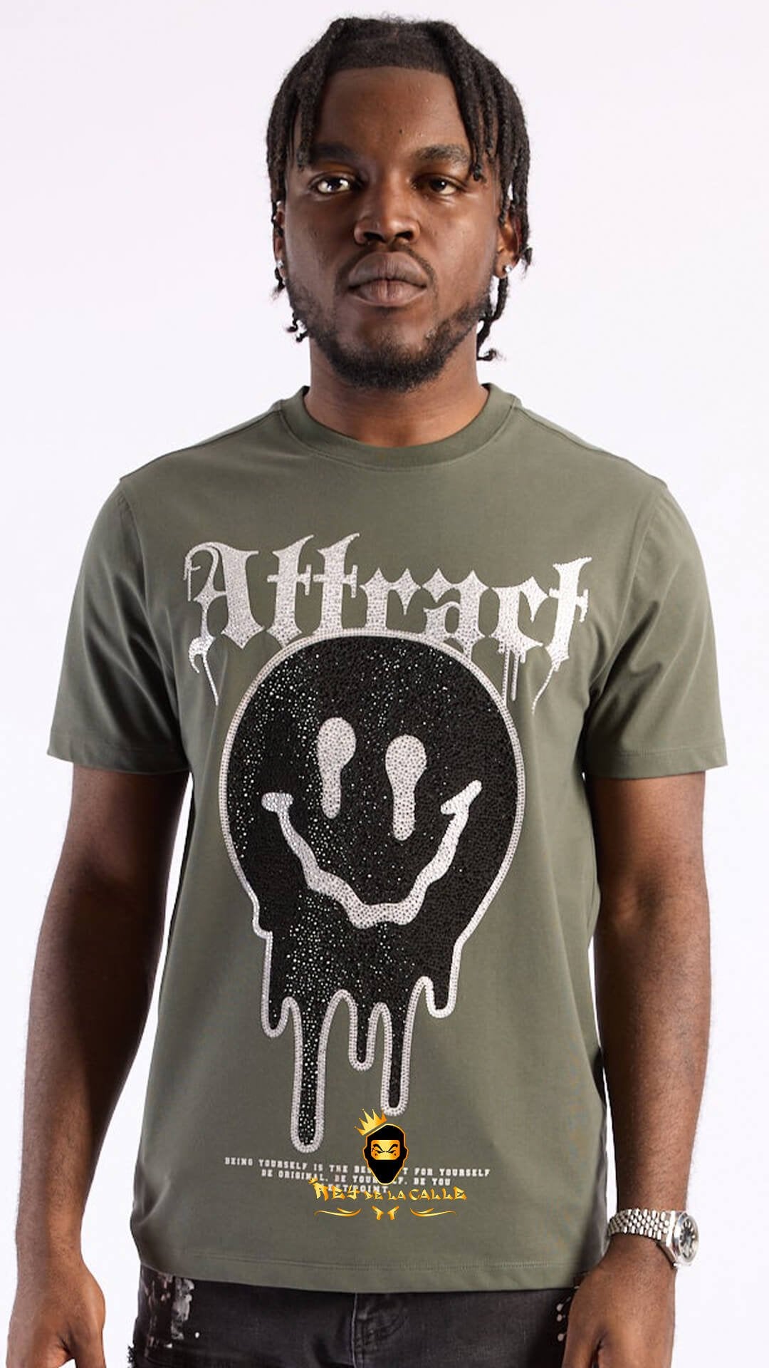 Camiseta Left Point Verde Pedrería Brillante Attract - Rey De La Calle