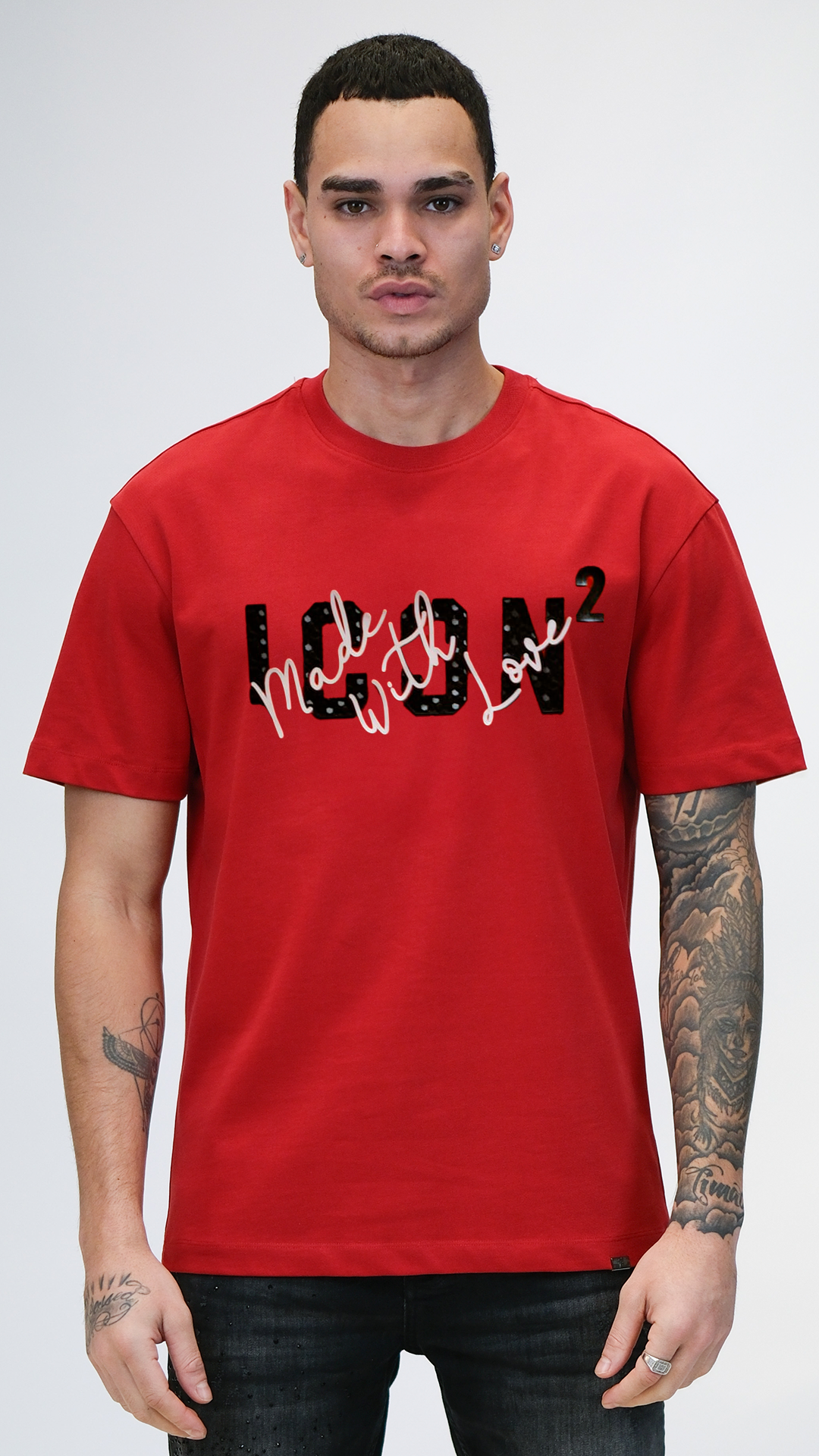 Camiseta Icon Roja logo Negro Rey De La Calle