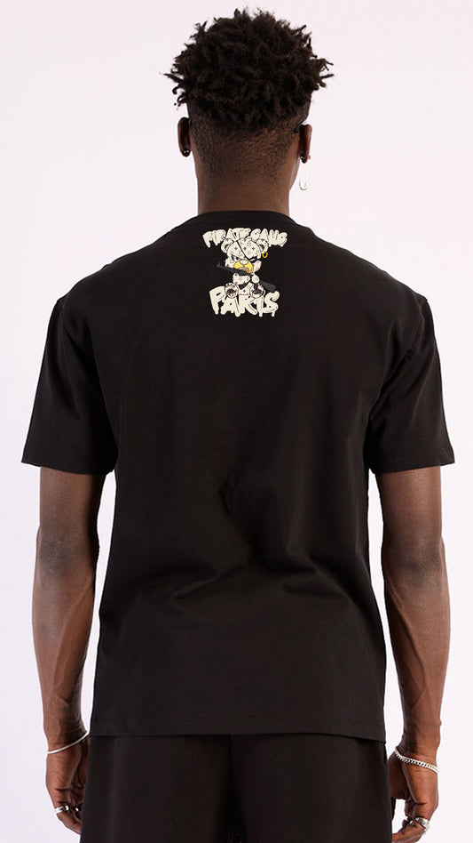 CAMISETA PIRATE GANG PARIS NEGRA OSITO BLANCO AK47 Rey De La Calle