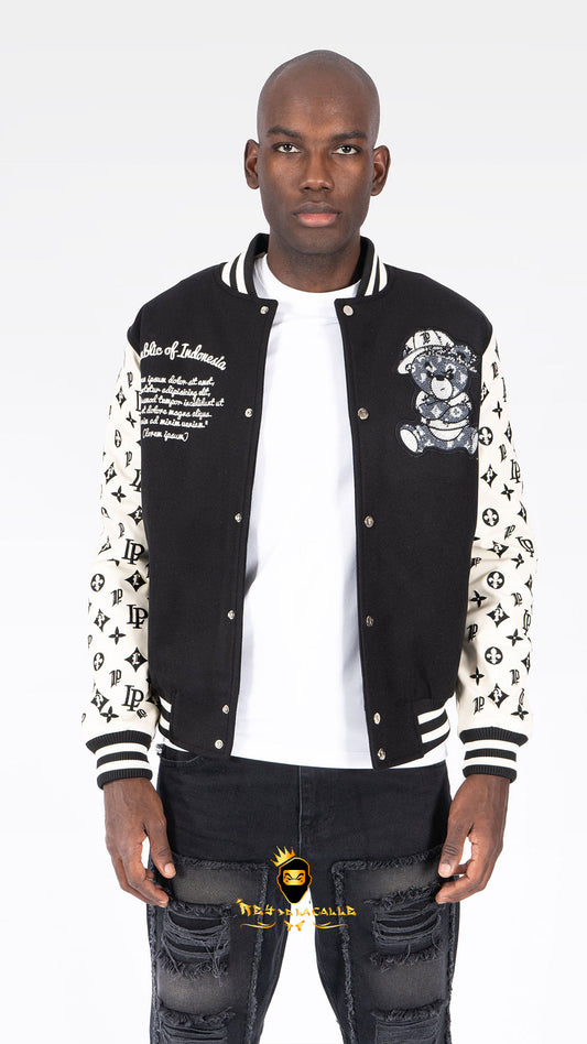 CHAQUETA COLLEGE OSITO NEGRA Rey De La Calle