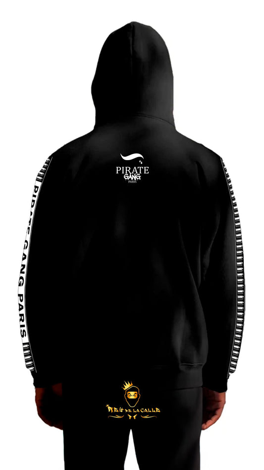 CONJUNTO PIRATE GANG PÀRIS CON HOODIE BALACLAVA, COLOR NEGRO Rey De La Calle