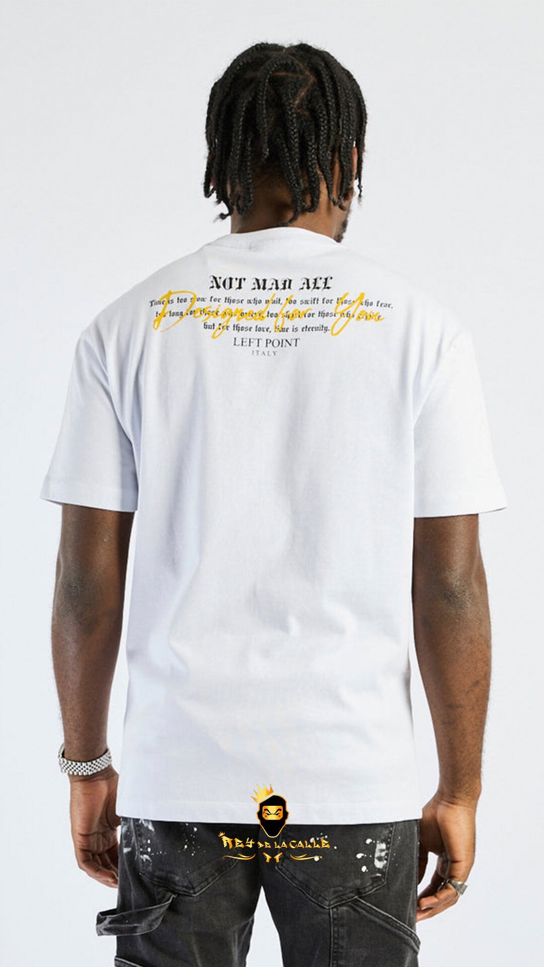 Camiseta Left Point Blanca Pedrería Brillante Pantera - Rey De La Calle