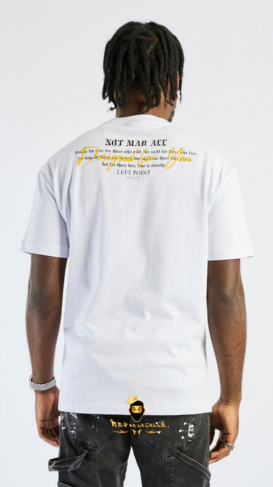 Camiseta Left Point Blanca Pedrería Brillante Pantera - Rey De La Calle