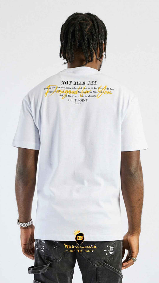 Camiseta Left Point Blanca Pedrería Brillante Pantera