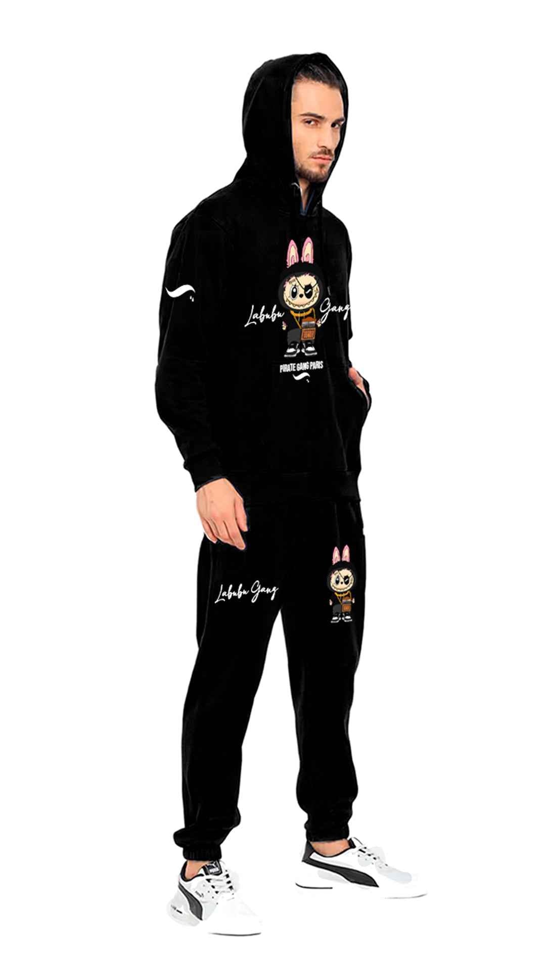 Conjunto Pirate Gang Paris de Chándal Negro Pirate Gang Paris Labubu Gang con Capucha – En Oferta