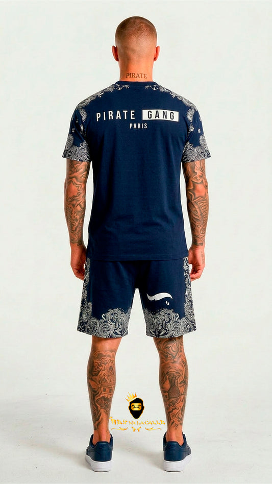 Conjunto de Verano Osito Bandana Azul Navy