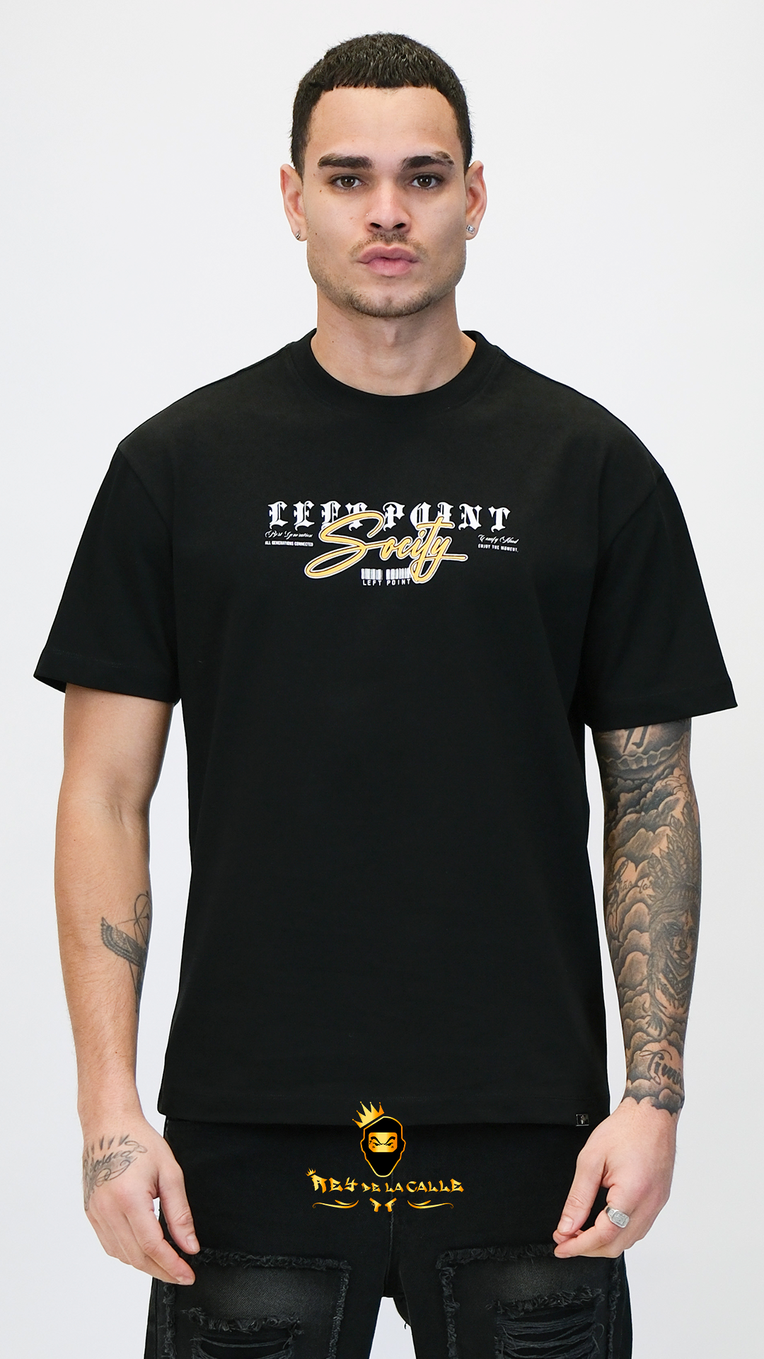 Camiseta Left Point Negra  Socity - Rey De La Calle