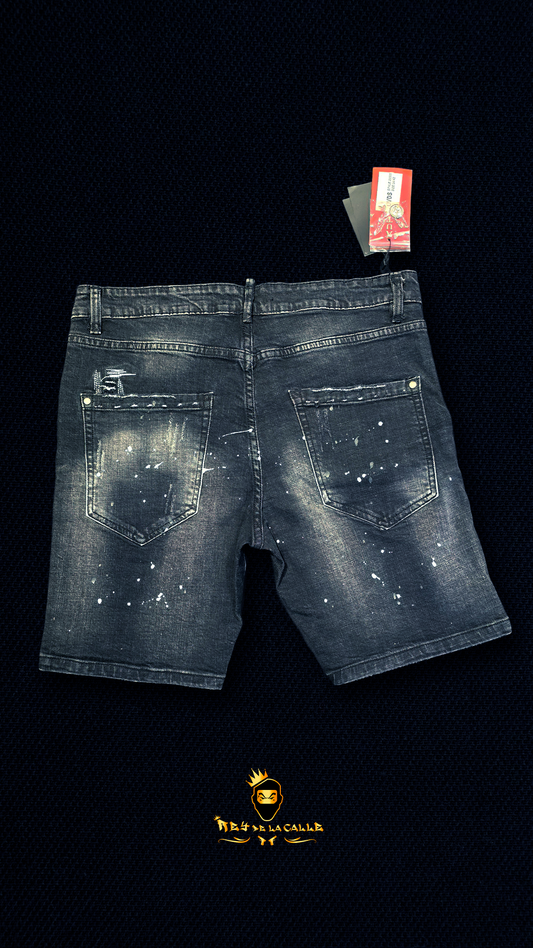 Short Pantalón corto Jean OVDS Negro pintura Rey De La Calle