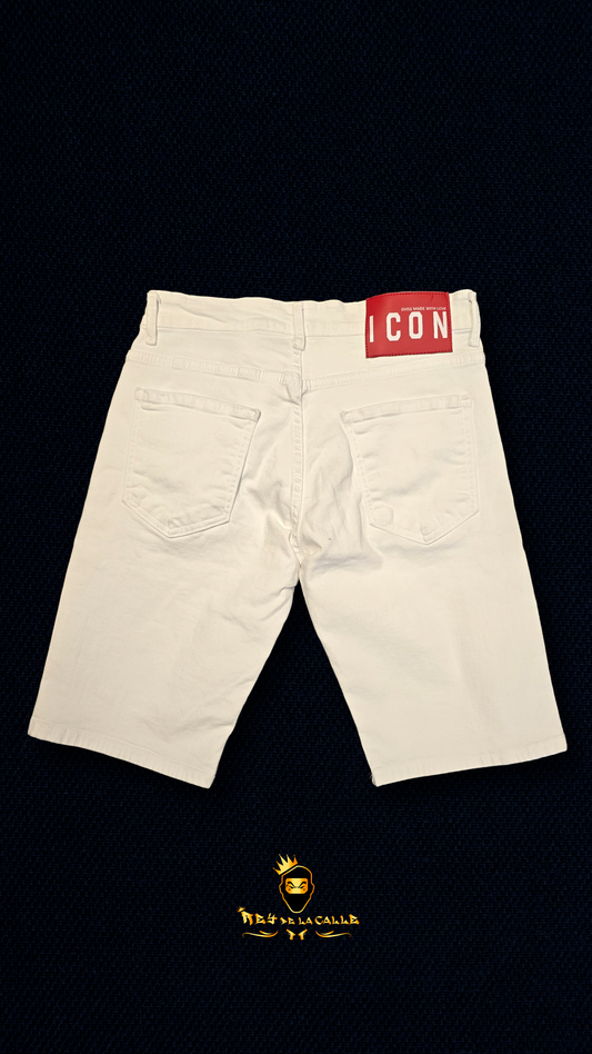 Short Pantalón corto Jean Icon Blanco Rey De La Calle
