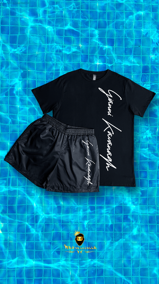 Conjunto Negro Kavanagh Short y Camiseta Rey De La Calle