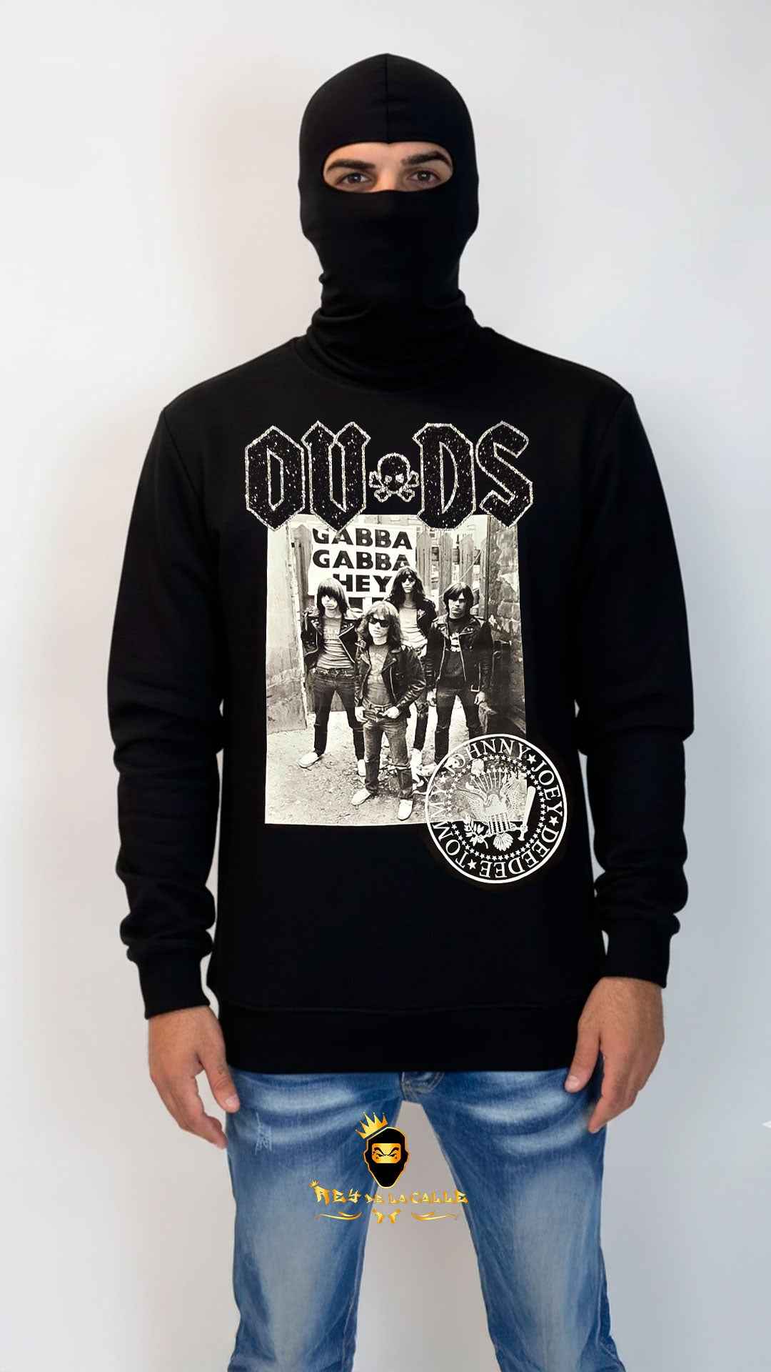 Sudadera Negra DU&DS Punk Rock "Gabba Gabba Hey" – Oferta Especial