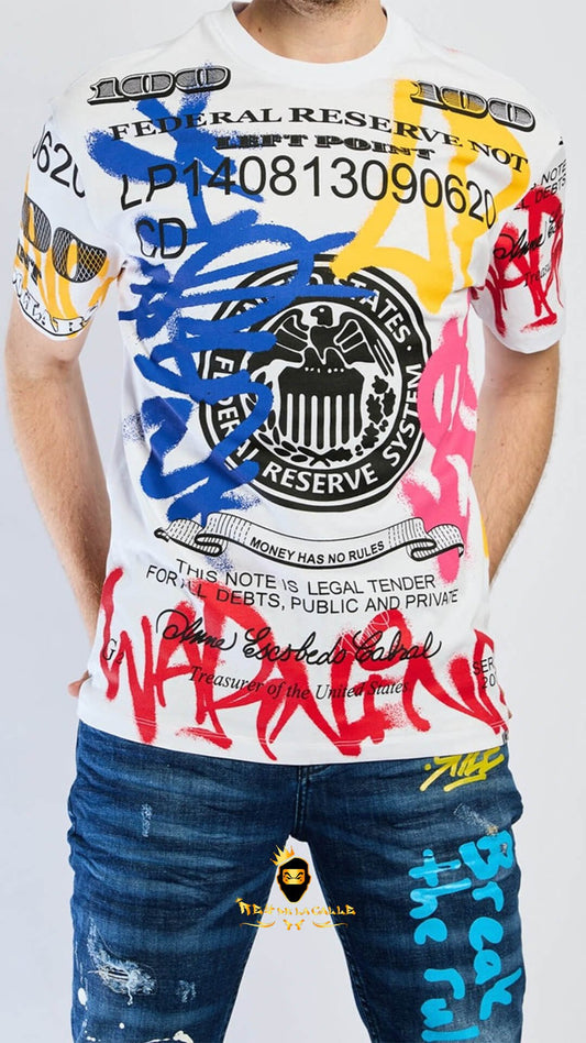 Camiseta Left Point Blanca One Hundred Dollars - Rey De La Calle