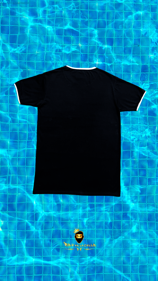 Camiseta Negra manga corta Kavanagh blanca Rey De La Calle