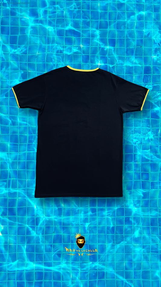 Camiseta Negra manga corta Kavanagh amarilla Rey De La Calle