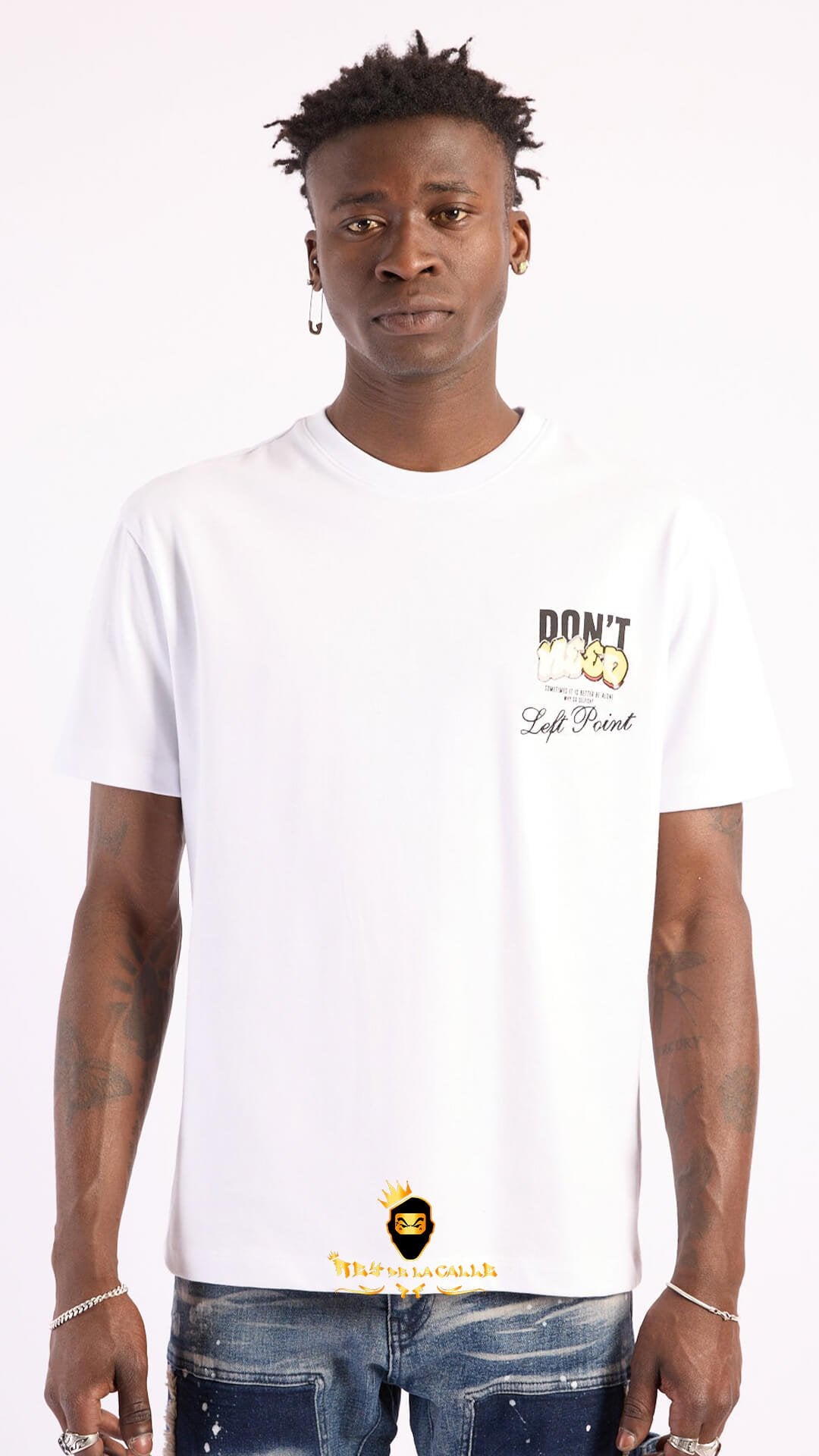 Camiseta Left Point Blanca Don't Need Excuses - Rey De La Calle