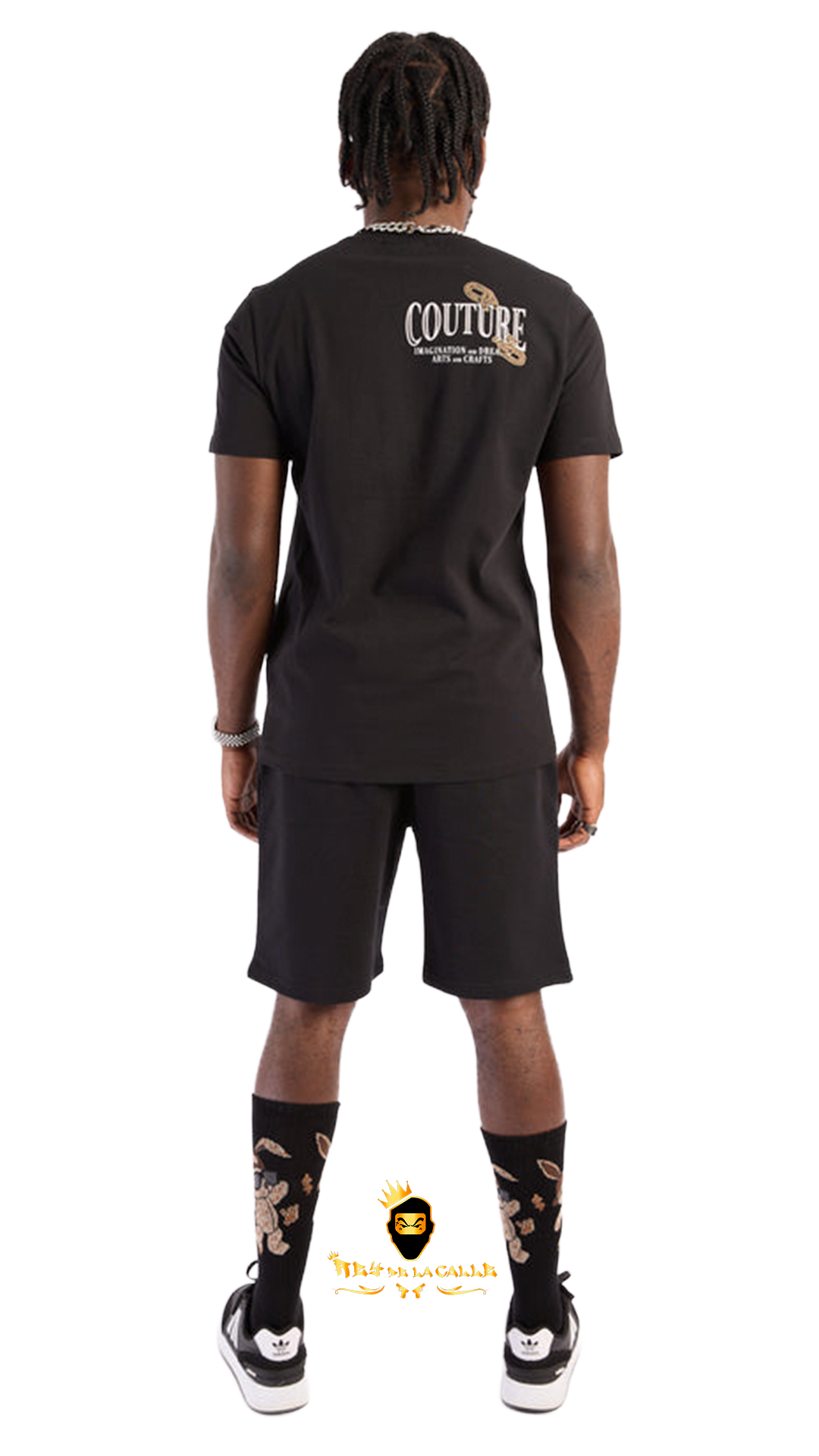 Conjunto Left Point Negro Pedrería Brillante Conejo Couture Rey De La Calle