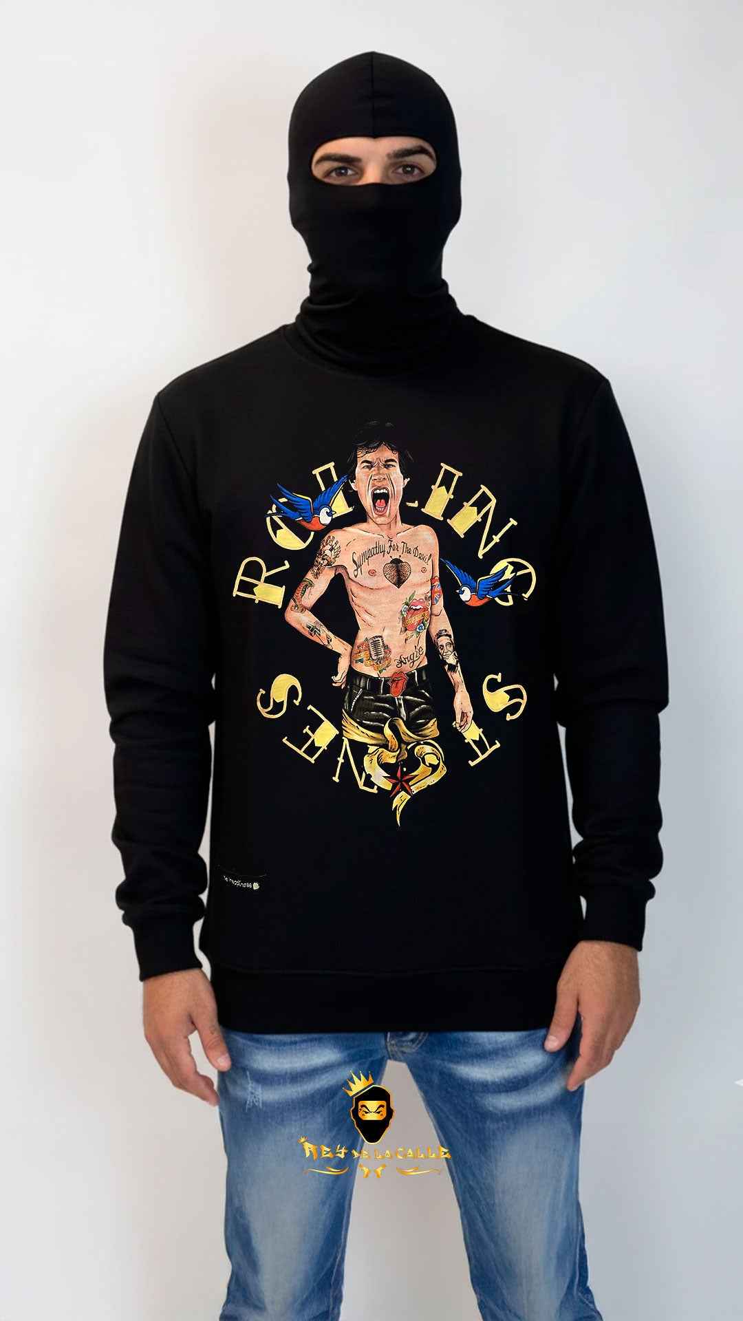 Sudadera Negra Rolling Stones Tattoo Sympathy For The Devil – En Oferta