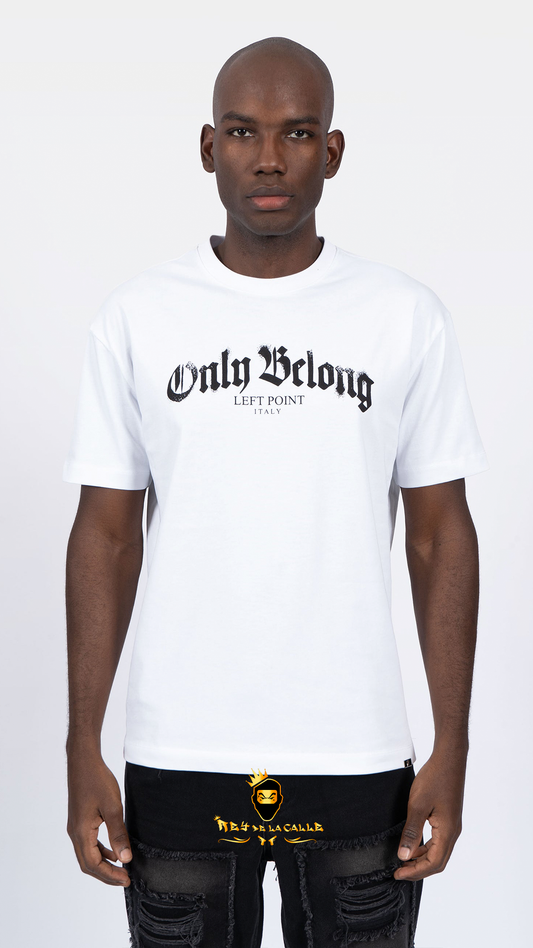 Camiseta Left Point Blanca Pedrería Brillante Conejo Only Belong Rey De La Calle
