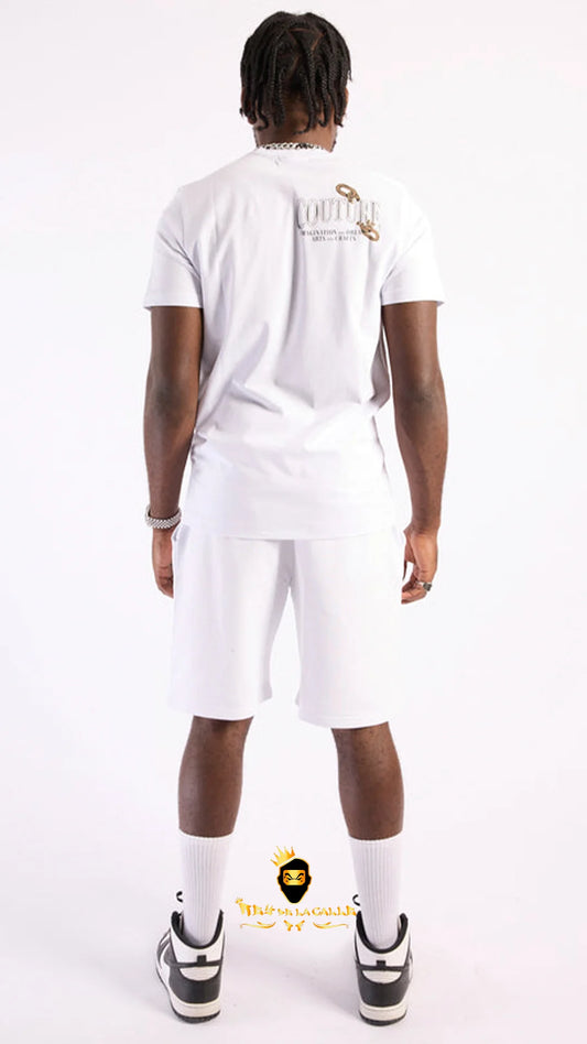 Conjunto Left Point Blanco Pedrería Brillante Conejo Couture - Rey De La Calle