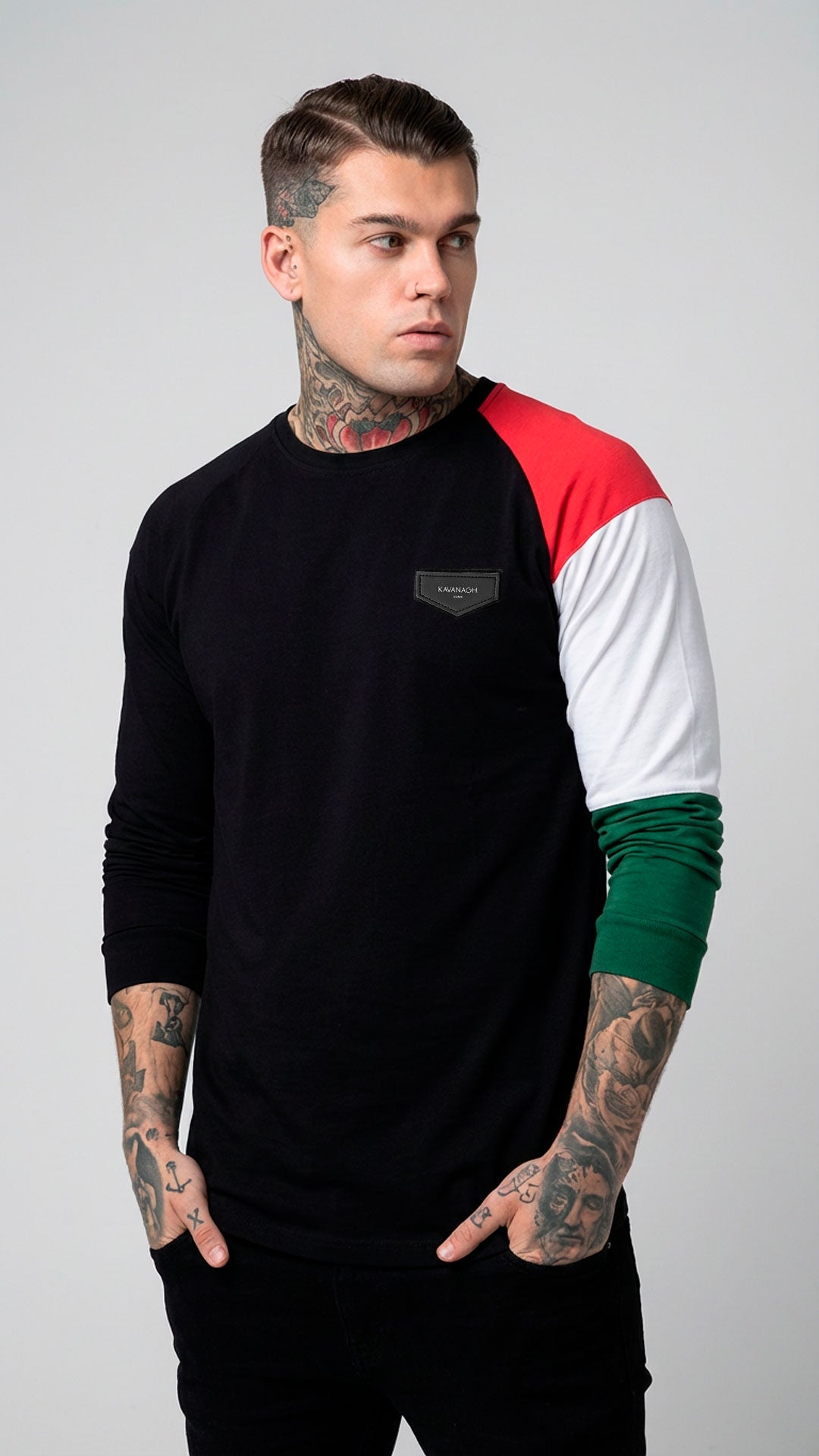 CAMISETA DE MANGA LARGA GIANNI KAVANAGH MANGA DE BANDERA ITALIANA Rey De La Calle