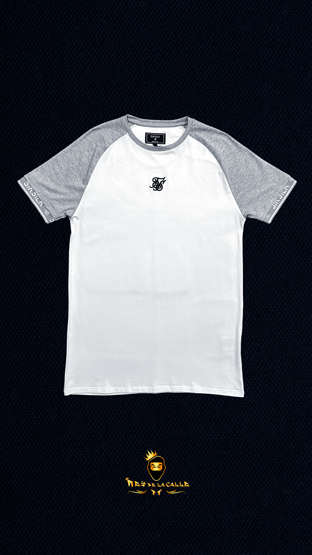 Camiseta Blanca Siksilk mangas grises Rey De La Calle