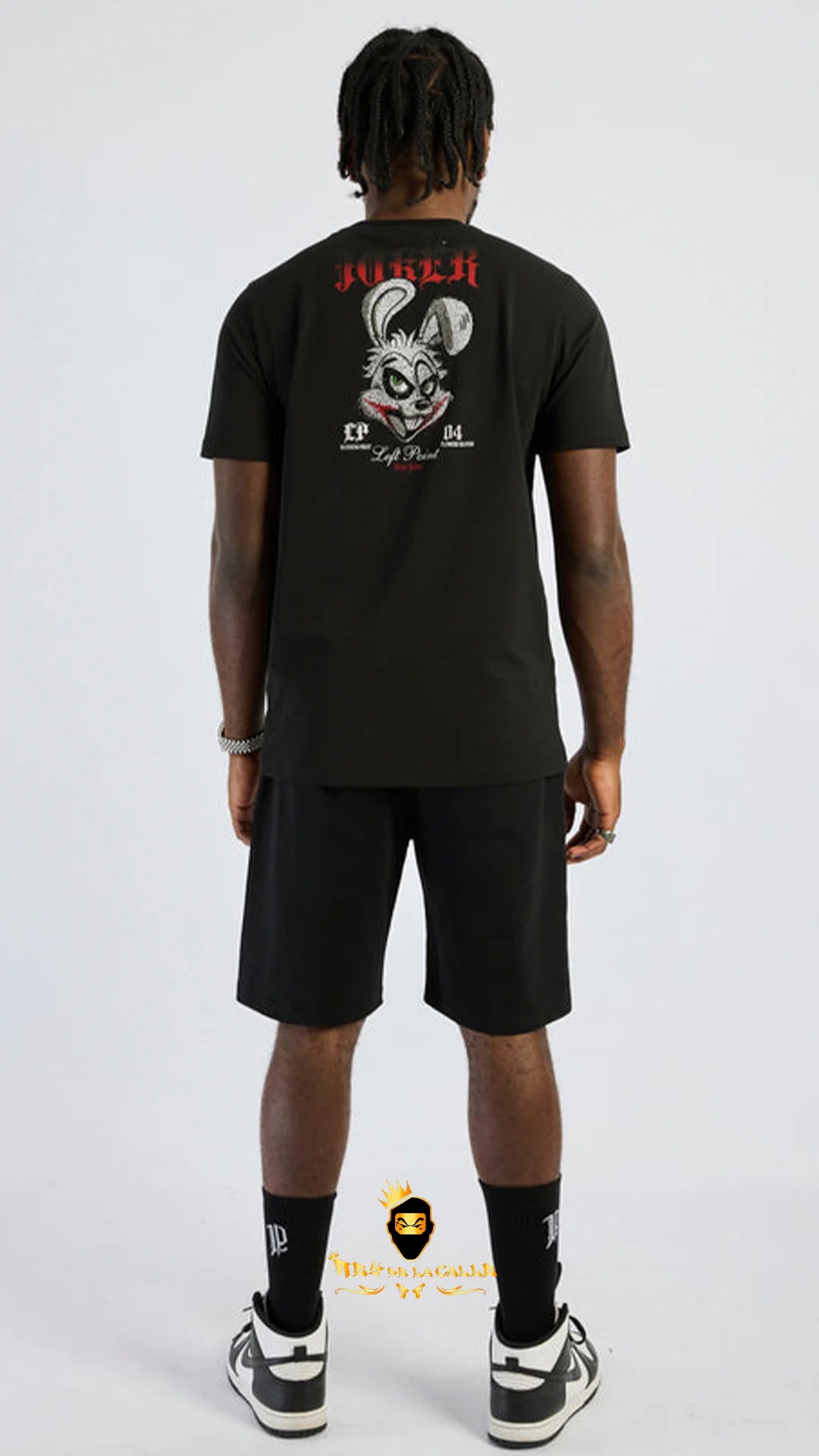 Conjunto Left Point Negro Pedrería Brillante Conejo - Rey De La Calle