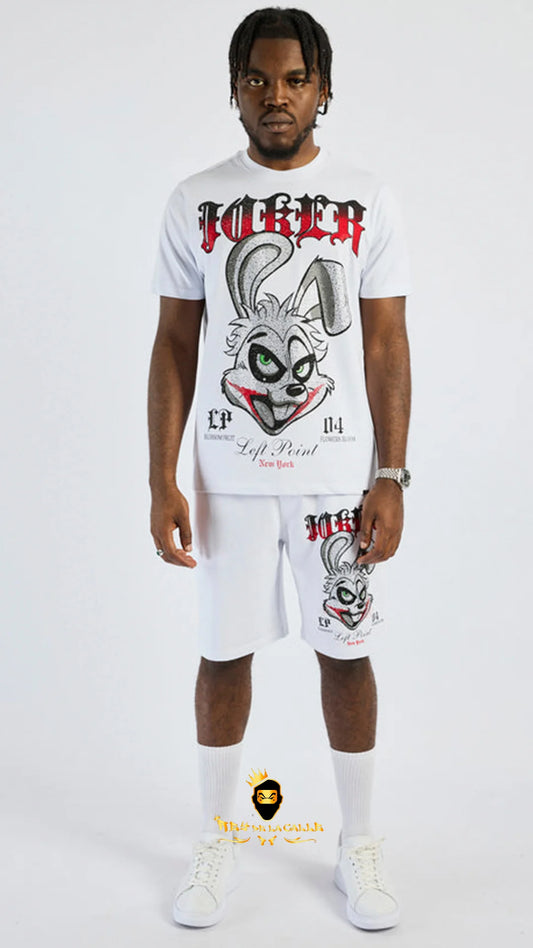 Conjunto Left Point Blanco Pedrería Brillante Conejo - Rey De La Calle