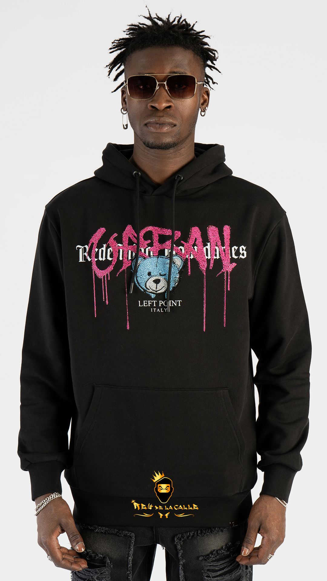 SUDADERA LEFT POINT NEGRA, OSITO AZUL URBAN Rey De La Calle