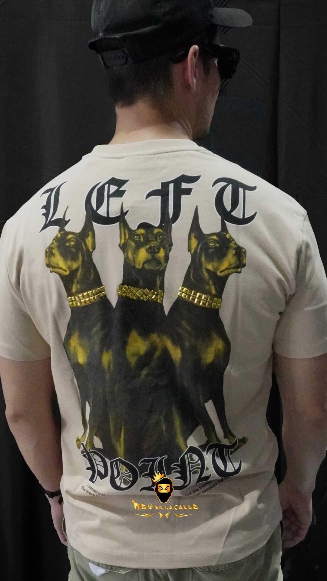 Camiseta Left Point Beige Triple Dobermann - Rey De La Calle