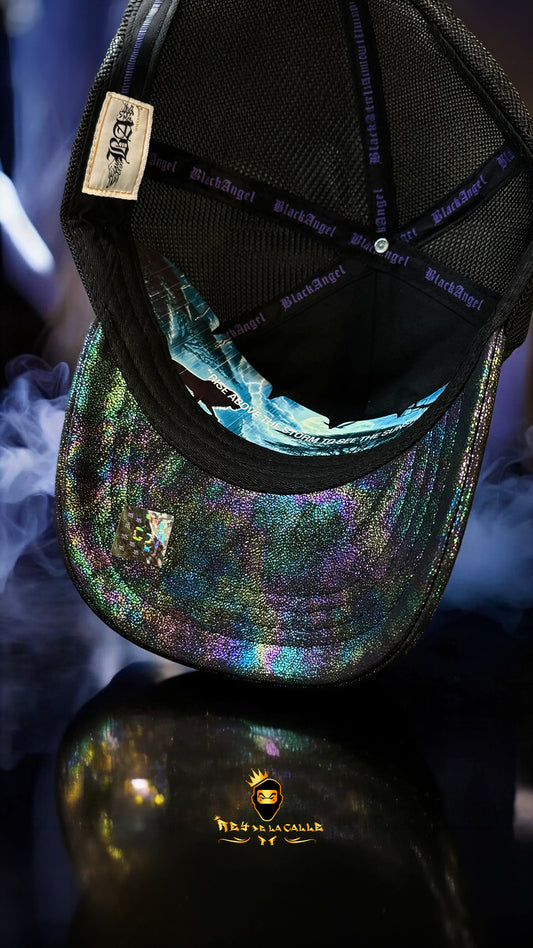 Gorra Iguana Negra Brillo Metalizado Rey De La Calle