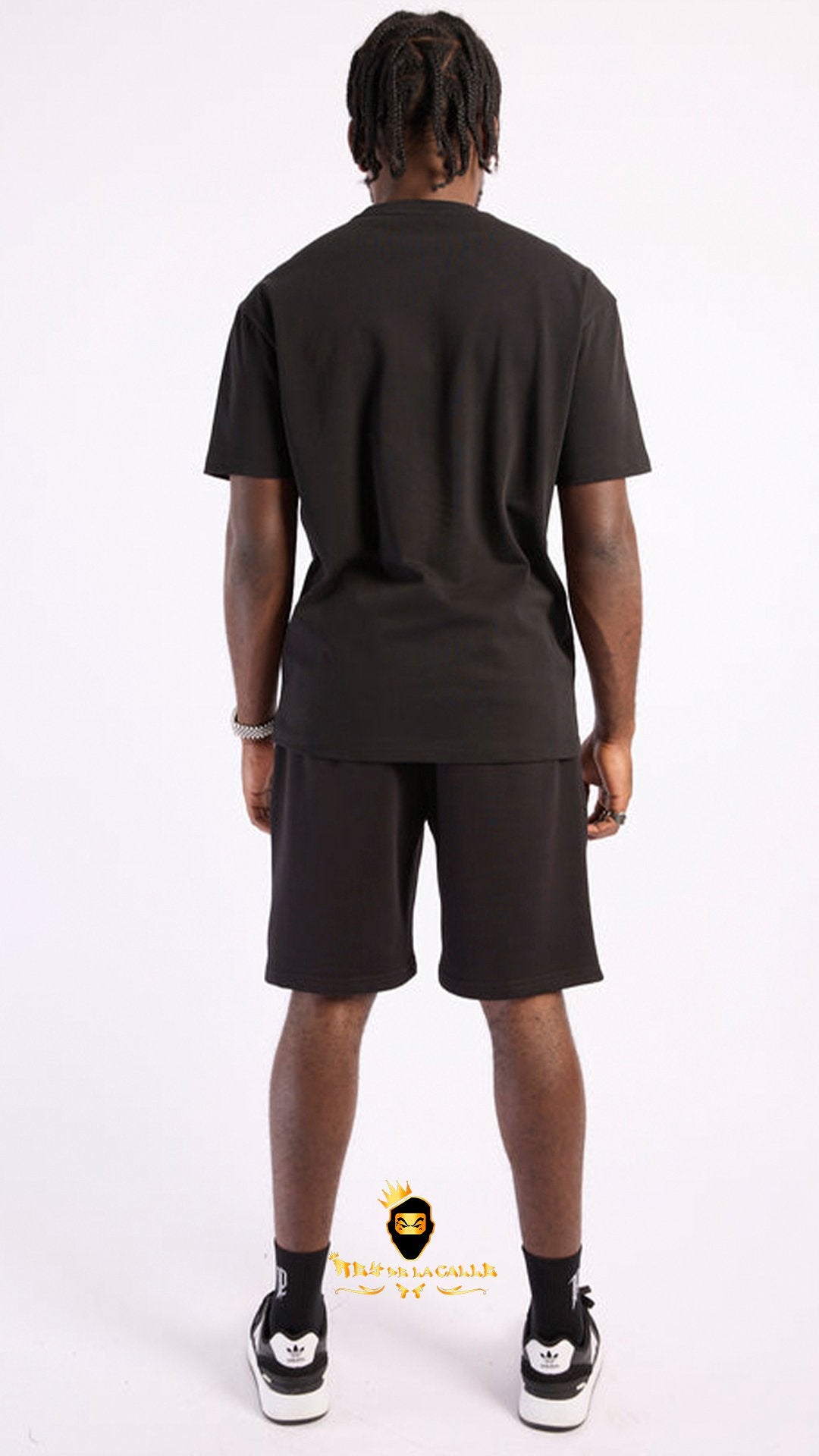 Conjunto Left Point Negro Pedrería Brillante Tigre - Rey De La Calle