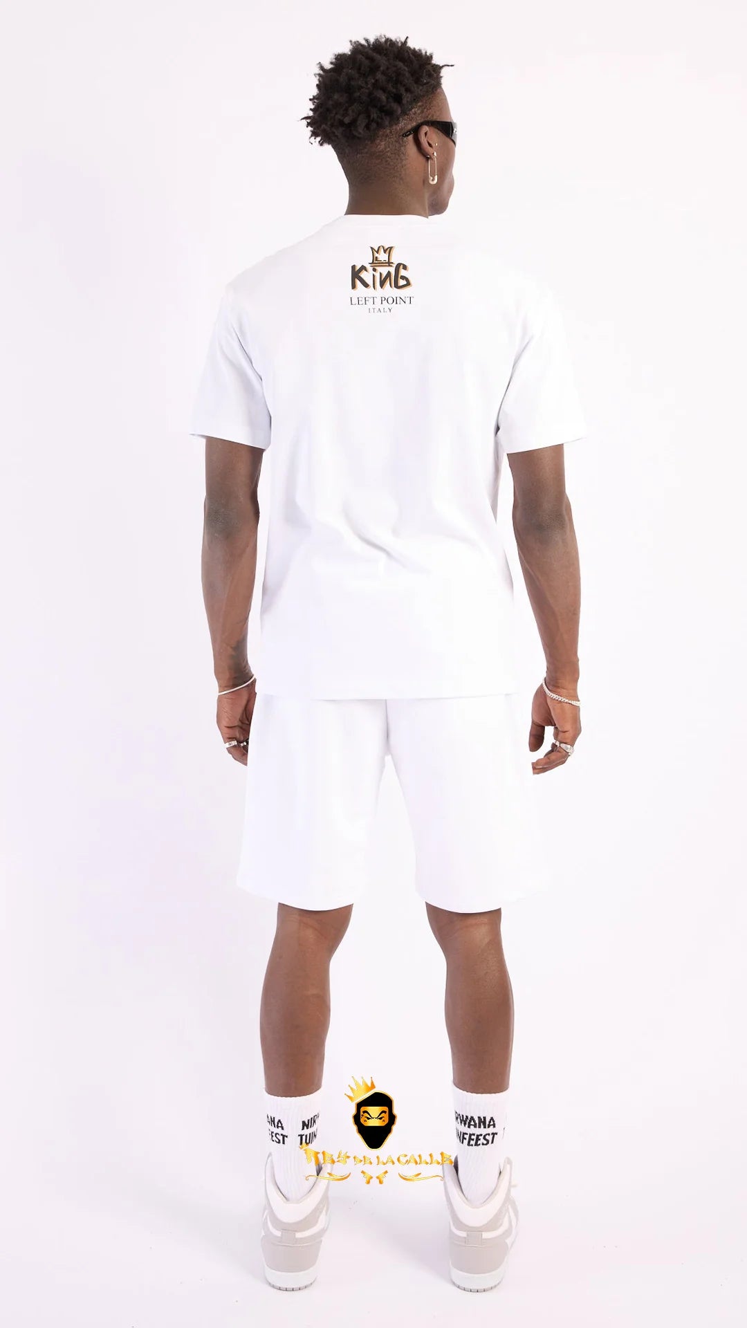 Conjunto Left Point Blanco Pedrería Brillante Perro - Rey De La Calle