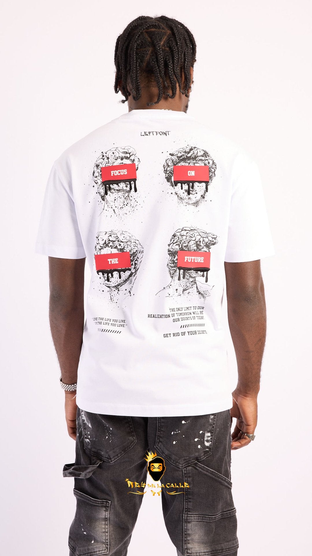 Camiseta Left Point Blanca Focus On The Future - Rey De La Calle