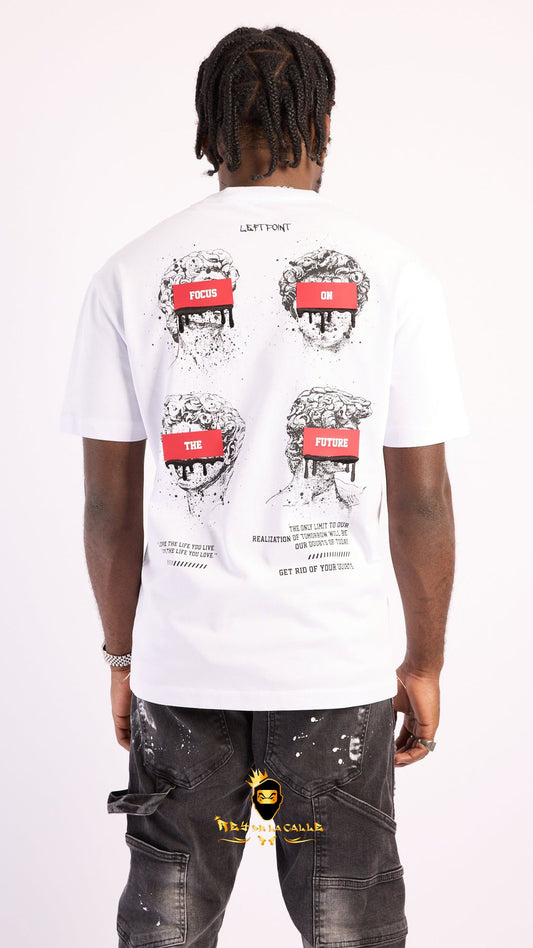 Camiseta Left Point Blanca Focus On The Future - Rey De La Calle