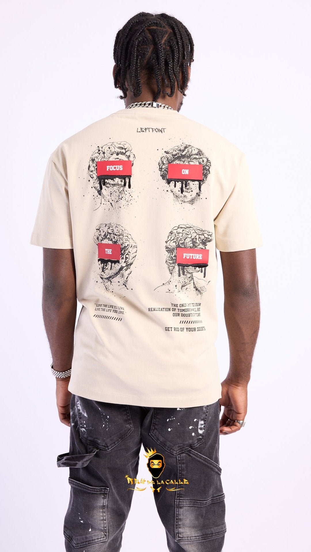 Camiseta Left Point Beige Focus On The Future - Rey De La Calle