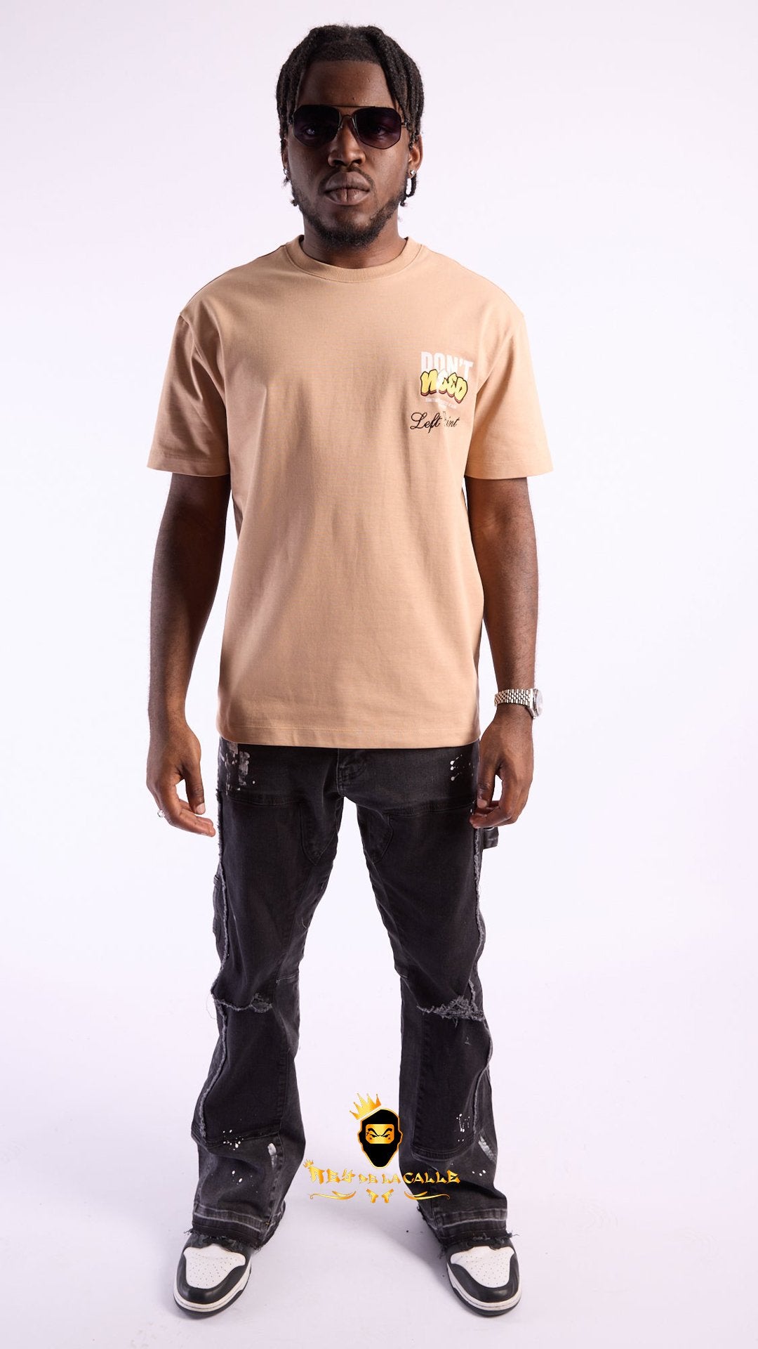 Camiseta Left Point Beige Don’t Need Excuses - Rey De La Calle