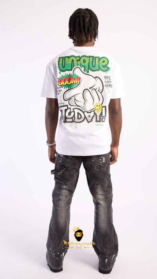 Camiseta Left Point Blanca Unique - Rey De La Calle
